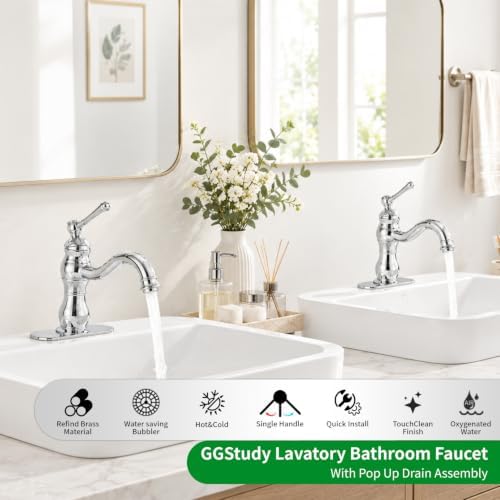 Chrome Bathroom Faucet, 360° Swivel - Image 2