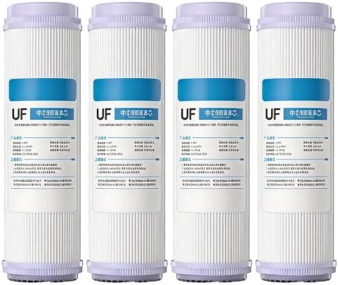 Universal 4‑Pack 10‑Inch UF Membrane Filter Cartridge, 0.01‑Micron Ultrafiltration Replacement for RO, Whole House & Point‑of‑Use Systems by Unknown