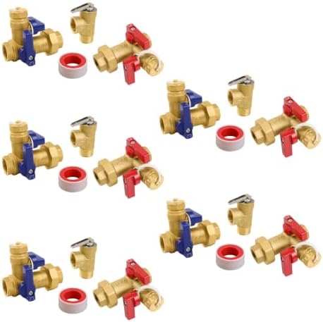 5 Sets Niikappu Tankless Water Heater Valve Kit, 3/4" FIP x FIP(TOOL028-5) by Unknown