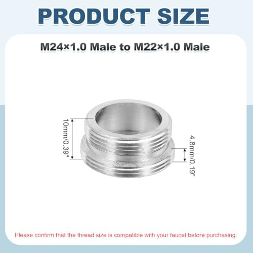 uxcell Faucet Aerator Adapter,M24 Male to M22 Male Brass Faucet Adapter - Image 2