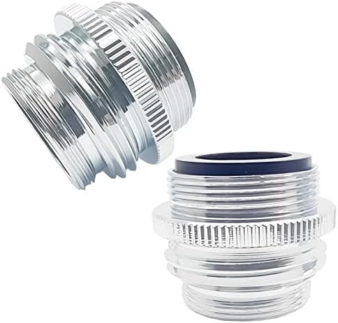 2Pcs Brass Faucet Adapter Kit,Connect Garden Hose,Standard Hose via Diverter,Male & Female Adapter for Sink - Chrome Finished GHA7 by ERDANER