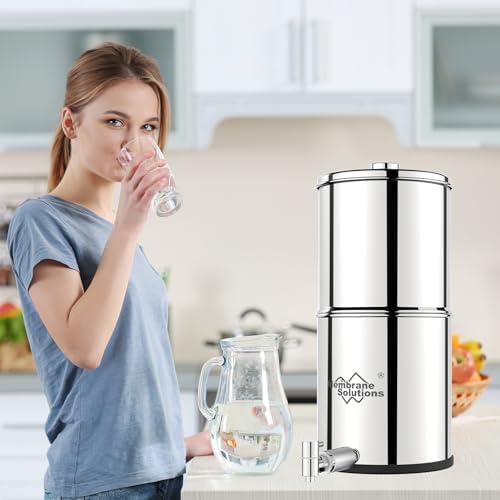 Membrane Solutions UV Countertop Gravity Water Filtration System with Extra 3-Pack Replacement Filter Elements (U3 NEW) - Image 3