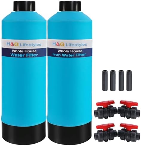 H&G Lifestyles Whole House Water Filter System,Iron Filter for Well Water,NSF Certified Reduce Chlorine Heavy Metal Odor Iron,700,000 Gallons by HGLifestyles