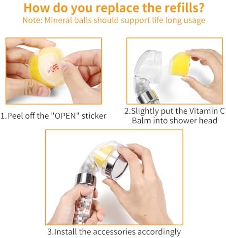 4 Pack Vitamin C Shower Filters - Lemon Balm Replacement, Removes Chlorine, Chloramine & Fluoride | Hard Water Softener for Dry Skin & Hair Loss - Image 3
