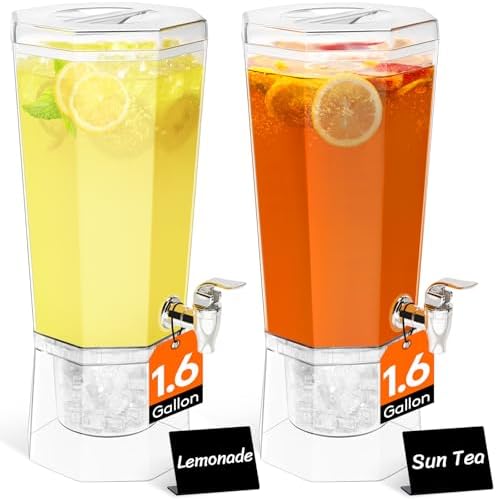 Lifewit 1.6 Gallon Drink Dispenser for Party with Leak-Proof Spigot, 2 Pcs by Lifewit