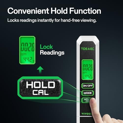 VIVOSUN TDS Meter, 3 in 1 TDS, EC & Temperature Meter, Accurate Digital Water Quality Tester for Drinking Water, Aquarium, Hydroponics, RO/DI System, Swimming Pool, White - Image 4