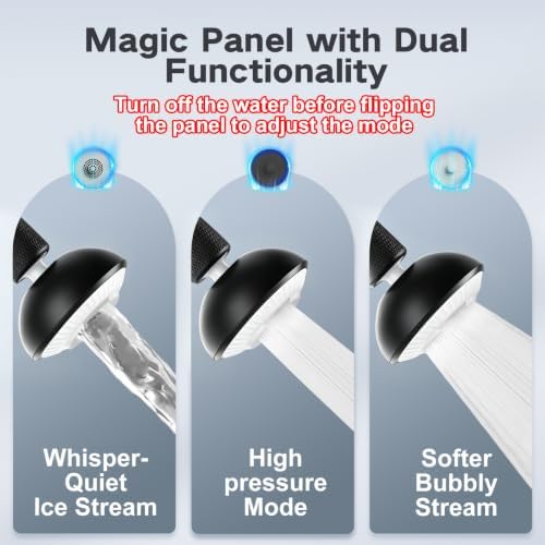 Kitchen Faucet Sprayer Attachment, Anti-Splash 3-Mode Swivel Faucet Extender with Wide Spray Area, 360° Rotating Faucet Aerator, Faucet Head Replacement for Kitchen (Black) - Image 3