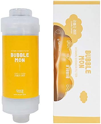 BUBBLEMON [Suitable for any shower head] Vitamin C Shower Filter,Hard Water Softener,Chlorine Free,Skin Moisturizing,AromaTherapy,Easy Installation,Brighter Skin & Hair, Made in Korea by MymiBlueBlue