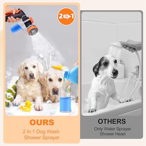 Dog Shower Attachment with 6.6Ft Long Shower Hose & Metal 3-Way Diverter - Image 4