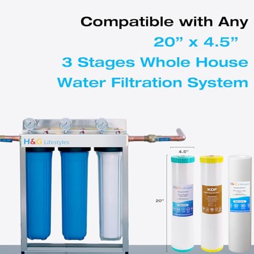 H&G Lifestyles 4.5" x 20" 3 Stage Whole House Water Filter Replacement - Image 2