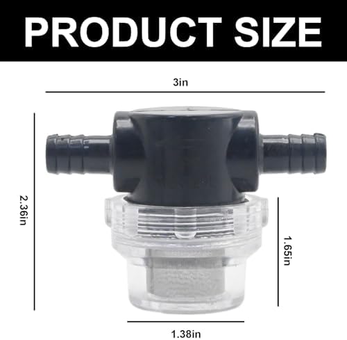 Hoypeyfiy 1/2 Inches Water Pump Strainer 2PCS for 12V DC 80 PSI Camper Marine Boat Lawn, 80 Mesh Filter - Image 4