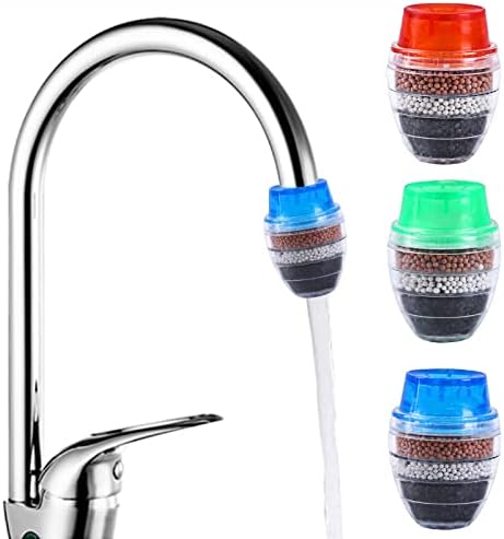 3 Pack Faucet Mount Filters, Faucet Water Filter Tap Water Purifier for Faucet Kitchen Bathroom Sink Filter Filtration Activated Carbon Removes Chlorine Fluoride Heavy Metals Hard Water by PCTC