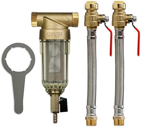 iSpring WSP-50SL Spin Down Sediment Filter, Push Fit Ball Valve, 50 Micron by iSpring