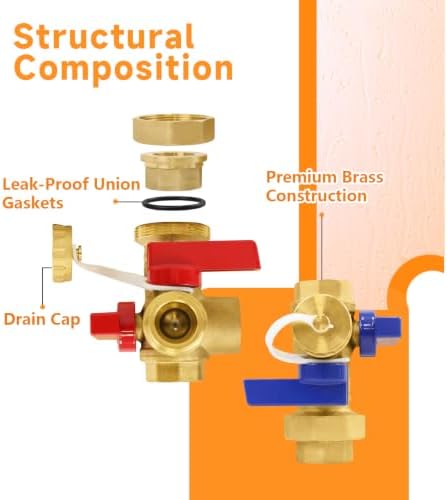 1PC HeSun 3/4" FIP Tankless Water Heater Service Valve Kit(TOOL028-1) - Image 4
