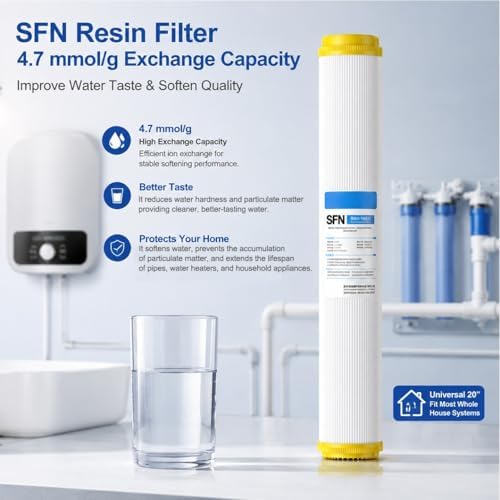 1 se 20 Inch 4 Stage Pre-Filtration System Replacement Set, with 2 x 1/5 Micron PP Sediment Filters + UF Membrane + SFN Filter for Whole House Water Treatment - Image 5