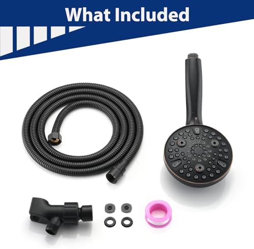 High Pressure 10 Setting Handheld Shower Head, 5" Detachable Showerhead Spray Built-in Power Wash to Clean Tub, Tile & Pets, 79" Extra Long Stainless Steel Hose, Adjustable Bracket - Oil Rubbed Bronze - Image 6