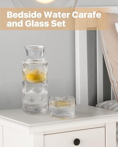 Bedside Water Carafe and Glass Set, 21.6oz, Clear - Image 5