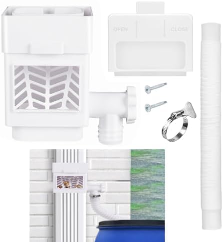 Rain Barrel Diverter Kit, Fits for 2x3 or 3x4 Inch Downspouts,White by MISDENK