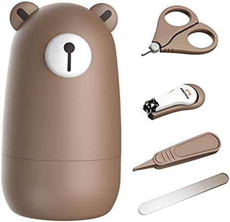 Baby Nail Clippers Set with Cute Case, Infant Fingernail and Toenail File Kit for Newborn Manicure and Pedicure, New Mom Grooming Gift by papabear