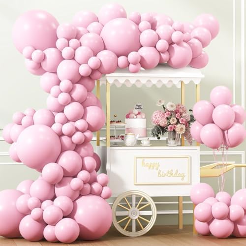 APLANET 150pcs Light Pink Balloons Different Sizes 18 12 10 5 Inch, Pastel Latex Balloons for Pink Themed Birthday Wedding Baby Shower Party, Grad Anniversary Supplies, Arch Kit Decoration by ZJHAI