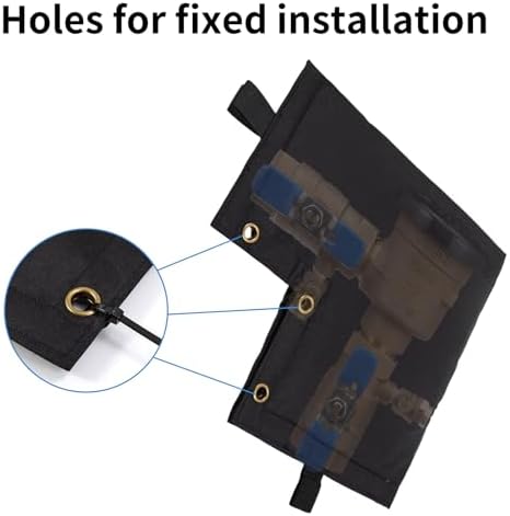 Insulated Backflow Preventer Pouch - Outdoor Pipe Insulation for Winter, Well Pump & Sprinkler Valve Protection (Black 12" W*13" H) - Image 4