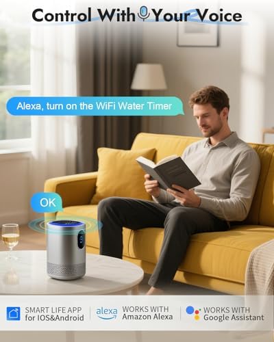 WiFi Water Timer Brass Inlet, 1-Zone Smart Hose Faucet Timer App & Voice Control via 2.4GHz WiFi, Sprinkler Timers w/Auto/Manual/Rain Delay Modes for Garden/Lawn, Works with Alexa & Google Assistant - Image 4
