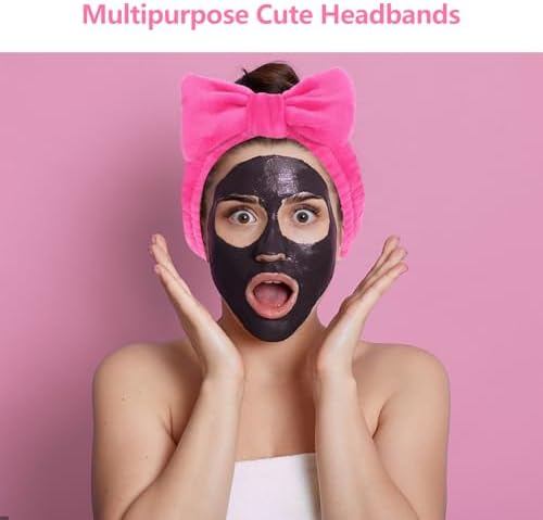 Ondder 8 Pcs Pink Spa Headband Microfiber Makeup & Face Wash Headbands for Women, Facial Skincare, Yoga, Exercise, Including Hair Bands & Head Bands - Image 5