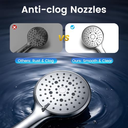 FEELSO Shower Head with Handheld, High Pressure Hand Held Shower Head - Image 5