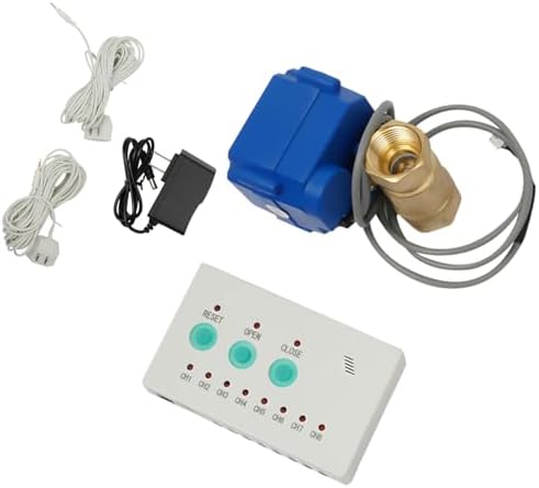 Water Leak Detector with Sensors and Valve, Automatic Water Leak Shut Off Valve System for Laundry, Kitchens, Bathrooms, Swimming Pools, Warehouses by MARTEXBUY