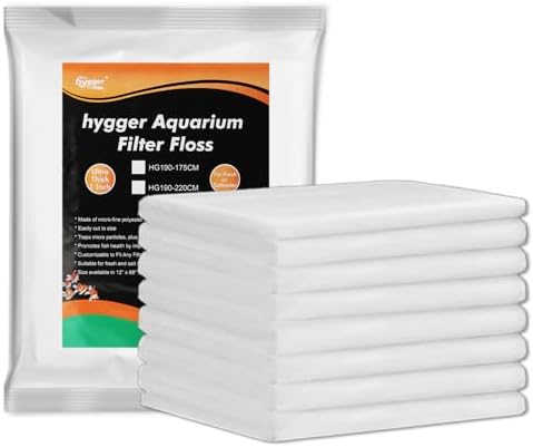 hygger 3/4'' Thick Aquarium Filter Floss 12"x 86" Poly Fiber Fish Tank Filter Media Water Polishing Filter Pad for Sump Canister Hang On Back Filter Cut to Size by hygger