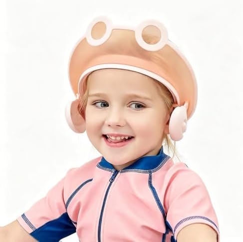 Baby Shower Cap Washing Hair Visor Shield Kids Bath Shampoo hat Toddler Prevents Water from Pooling in Face (Pink pilot) by CCYMLOA