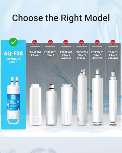 AQUA CREST EDR1RXD1 Water Filter, Replacement for W10295370A, 2 Pack - Image 2