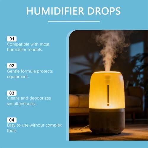 3 Pcs Humidifier Drops – Water Treatment Cleaner for Mineral Buildup & Odor Removal, 30ml (3 x 10ml Bottles), Ethanol-Based Solution for Ultrasonic & Cool Mist Humidifiers - Image 5