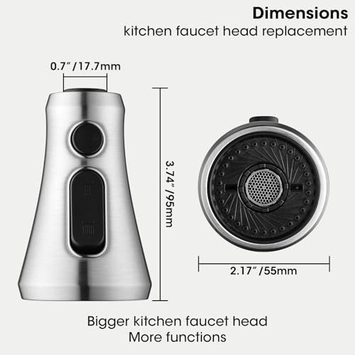 Kitchen Faucet Head Replacement, 3-Function Spray Nozzle - Image 7