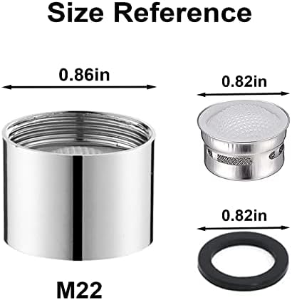 Faucet Aerator Female Thread Chrome Solid Brass Kitchen Faucet Aerators and Bathroom Sink Filter, 55/64in Aerator For Sink Faucet with Gasket for Kitchen and Bathroom(4Pcs) - Image 2