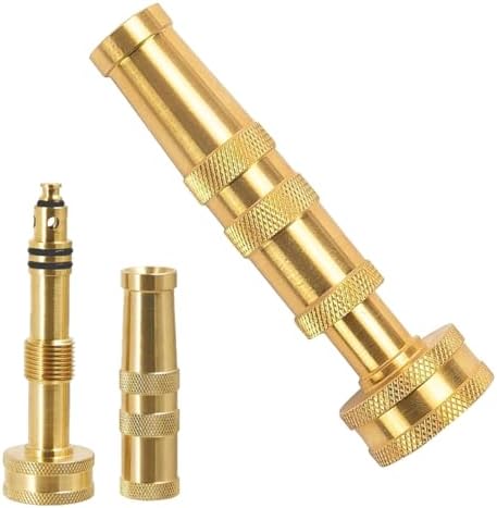 Garden Hose Nozzle Sprayer, High Pressure Metal Water Heavy Duty Hose Nozzle Leak-Proof & Adjustable Trigger for Garden, Patio, Car Wash, Pet Shower by Euthymiaze