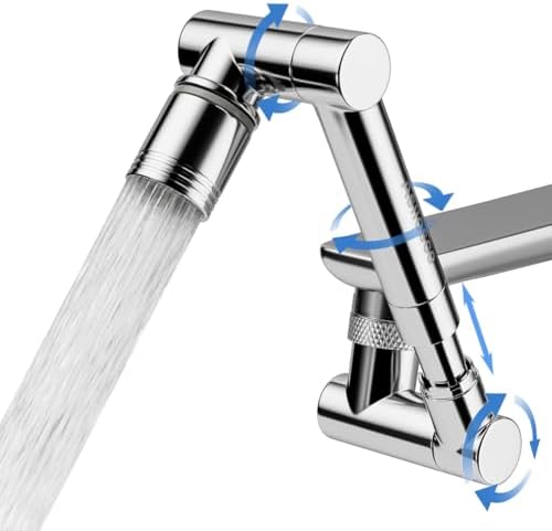 1440° swivel faucet extender, sink faucet aerator extender, swivel extendable filter, with 2 modes splash guard multi-functional universal mechanical arm suitable for kitchen/bathroom/toddlers by Unknown