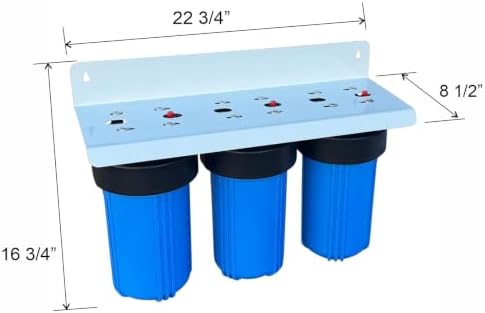 3-Stage Whole House Water Filter System, 1" NPT Brass Ports - Big Blue 10"x4.5" Housings, Sediment + GAC + Coconut Carbon Block, Wrench & Install Kit - Image 3