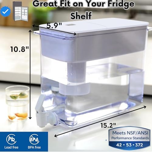 30-Cup Water Filter Pitcher & 5 Filters & Electronic Filter Change Reminder - Image 2