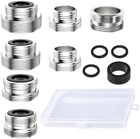 Faucet Adapter 7Pcs Faucet Adapter for Portable Dishwasher, Faucets Connectors with Plastic Box, Male Thread to M22 Male for Garden Hoses with Kitchen and Bathroom by Unknown