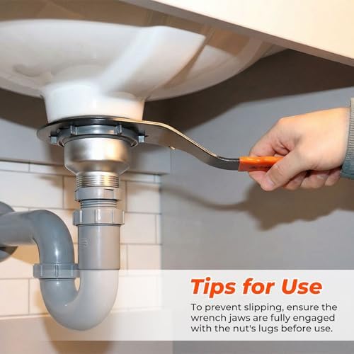 Universal Sink Drain Wrench,Open Design for 4,6,8 Tab Locknuts - Image 2