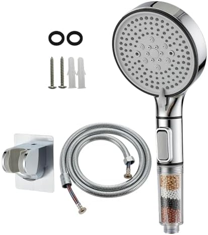 RV Shower Head with Hose, High Pressure 5 Setting Shower Head with Filter and On/Off, Water Saving Shower Head for RV/Camper, Travel Trailer, Motorhome,Shower head Replacement by UYofo