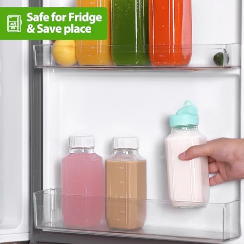CUCUMI 6 Pack 16 Oz Glass Milk Bottles with Lids - Image 4