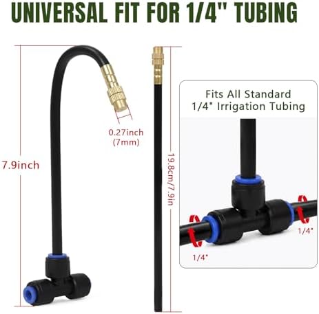 Drip Irrigation Nozzles 20 Pack, 8 Inch Adjustable Sprayers for 1/4 Tubing - Image 5