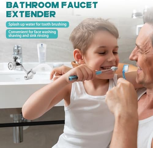 1080° Rotating Faucet Extender & Water Filter, 2-Spray Mode Aerator with Robotic Arm, Universal 3-Size Fit, Removes Chlorine & Impurities for Skin Care & Kitchen - Image 4