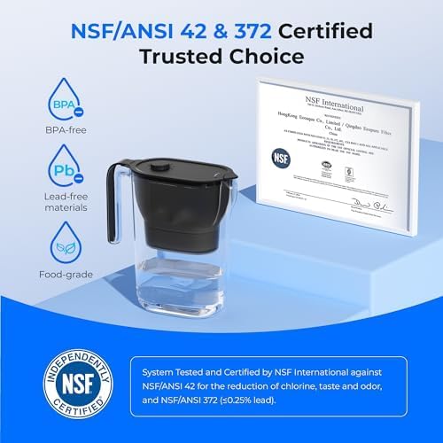 Waterdrop PT-05BL-L Water Filter Pitcher, 7-Cup, NSF Certified, Black - Image 5