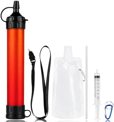 Water Filter Straw, Emergency Water Purefier, 1500 Liters/396 Gallon Capacity, Portable Filtration System for Camping, Hiking, Travel, Biking (1PCS) by Unknown