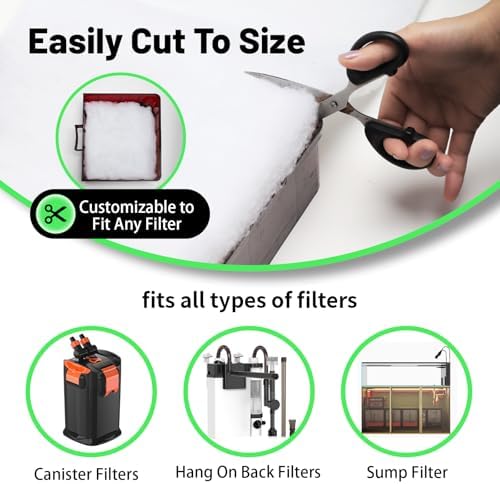 hygger 1'' Thick Aquarium Filter Floss 12"x 68" Poly Fiber Fish Tank Filter Media Water Polishing Filter Pad for Sump Canister Hang On Back Filter Cut to Size - Image 4