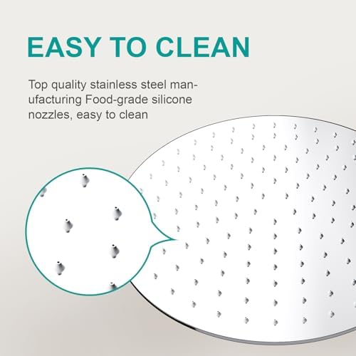 All Metal 12Inch Rain Shower Head - Heavy Duty Stainless Steel, Easy Install, High Water Flow, Ultra-Thin Modern Design for Bathroom (Chrome) - Image 6