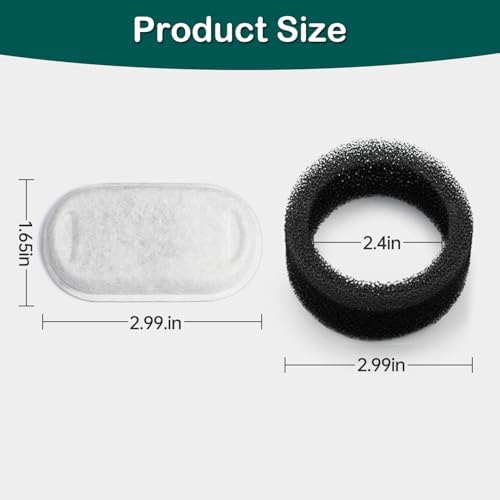 Cat Water Fountain Filter 24Pcs Fit 101oz/3L Stainless Steel Pet Fountain - Image 6